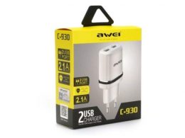شارژر 5 ولت 2.1A آوی AWEI با دو خروجی USB مدل C-930