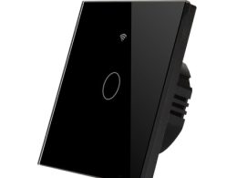 کلید تک پل هوشمند لمسی TUYA مشکی با قابلیت کنترل از طریق WiFi و RF