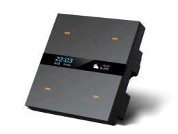 کلید چهار پل هوشمند TUYA مشکی دارای نمایشگر با ارتباط ZigBee مدل M8 PRO