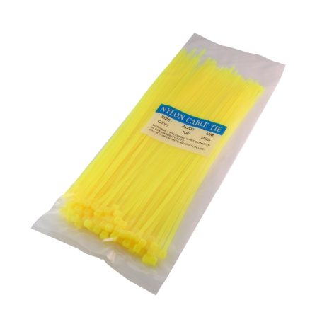 بست کمربندی، رنگ زرد، سایز 4x200 میلی‌متر، بسته 100 تایی