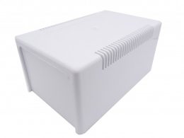 جعبه برد پلاستیکی دو تکه تهویه دار سفید سایز 160x100x80mm