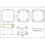 جعبه برد پلاستیکی دیواری ـ رومیزی مربعی سایز 98x98x32mm - Image 9