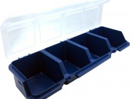 جعبه قطعات چهارخانه آبی آذران سایز 300x110x60mm