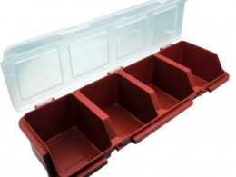 جعبه قطعات چهارخانه قرمز آذران سایز 300x110x60mm