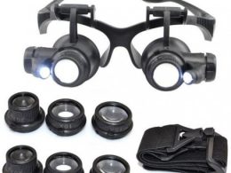 ذره بین عینکی دوچشمی 4 لنز 10X,15X, 20X,25X مدل 9892GJ