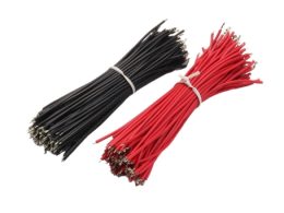 سیم افشان سایز 0.5 قرمز 15cm یک سر لخت بسته100 تایی