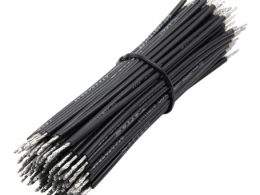 سیم افشان سایز 0.5 مشکی 10cm دو سر قلع اندود بسته100 تایی