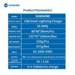 شارژر و تستر USB رومیزی 6 خروجی مدل SS-304Q مارک SUNSHINE - Image 19