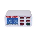 شارژر و تستر USB رومیزی 6 خروجی مدل WLX-896 - Image 2