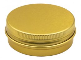 قوطی فلزی طلایی 60ml سایز 68x25mm