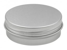 قوطی فلزی نقره ای 60ml سایز 68x25mm
