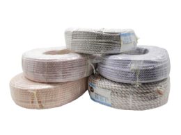 کابل برق روکش دار پارچه ای 3 رشته رول 100متری