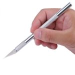 کاتر قلمی بدنه فلزی نقره ای طول 14cm - Image 3