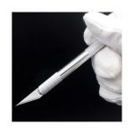 کاتر قلمی بدنه فلزی نقره ای طول 14cm - Image 7