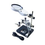 گیره مونتاژ ذره بین دار به همراه پایه هویه مدل MG16129AC1