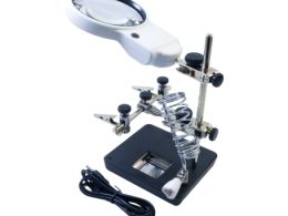 گیره مونتاژ ذره بین دار به همراه پایه هویه مدل MG16129AC1