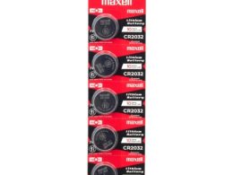 باتری سکه ای 3 ولت CR2032 ورق 5 تایی مارک Maxell