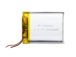 باتری لیتیوم پلیمر 3.7v ظرفیت 2000mAh کد 703443