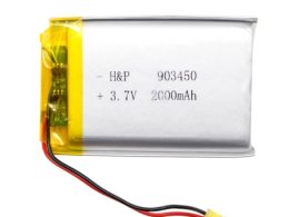 باتری لیتیوم پلیمر 3.7v ظرفیت 2000mAh کد 903450
