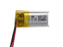 باتری لیتیوم پلیمر 3.7v ظرفیت 250mAh کد 401120