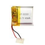 باتری لیتیوم پلیمر 3.7v ظرفیت 400mAh کد 602020