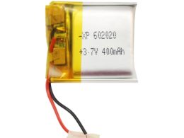 باتری لیتیوم پلیمر 3.7v ظرفیت 400mAh کد 602020