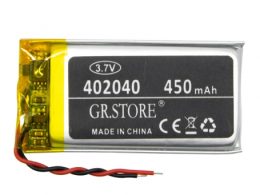 باتری لیتیوم پلیمر 3.7v ظرفیت 450mAh مارک GR.STORE کد 402040