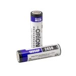 باتری لیتیوم یون 3.7v سایز 18650 سرتخت 2450mAh ضریب جریان 5C مارک ORION