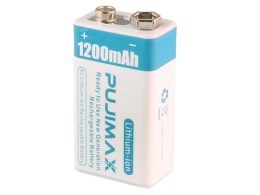 باتری کتابی 9 ولت لیتیوم یون قابل شارژ 1200mAh مارک Pujimax با ورودی Type-C